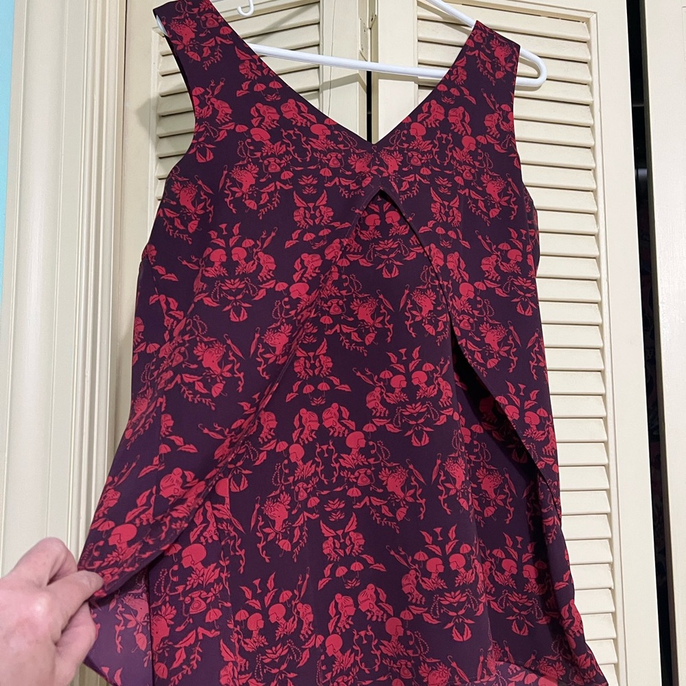 Cabi Floral Red Sleeveless Top